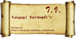 Tunyogi Valdemár névjegykártya